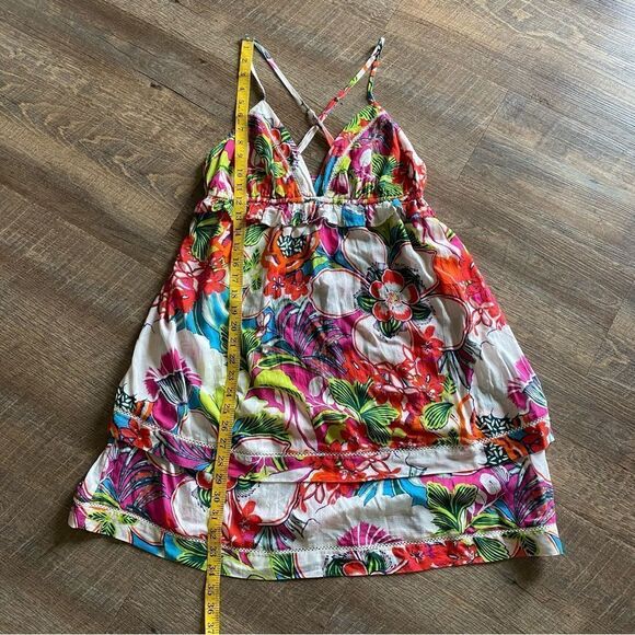 Anthropologie Dress NEW Vibrant Floral Boho Festival Stretch XS Vacation - Picture 8 of 11